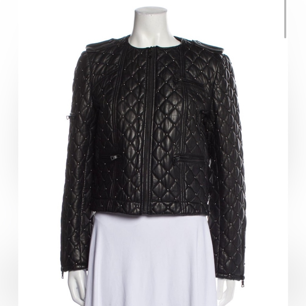 Excellent condition! Alice + Olivia Siri Lambskin Leather Jacket